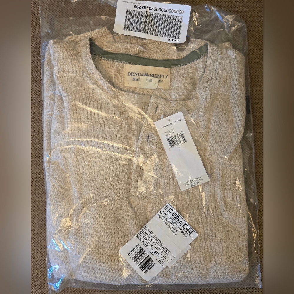 NWT Denim & Supply Beige Henley Shirt